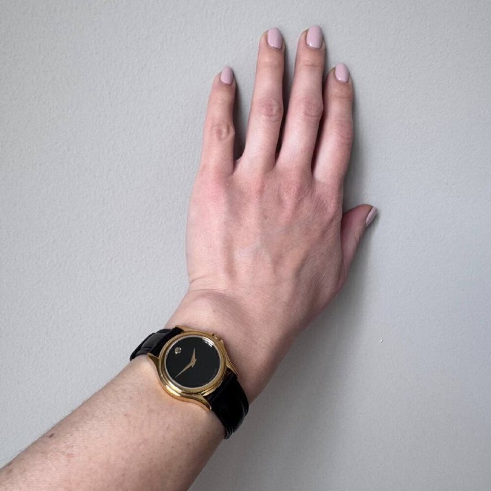 MOVADO Authentic Vintage Women’s Classic Museum Watch in Black/Gold & BRAND NEW - Picture 9 of 9
